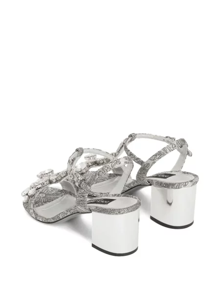 Сандали Dolce & Gabbana бродирани сребристо