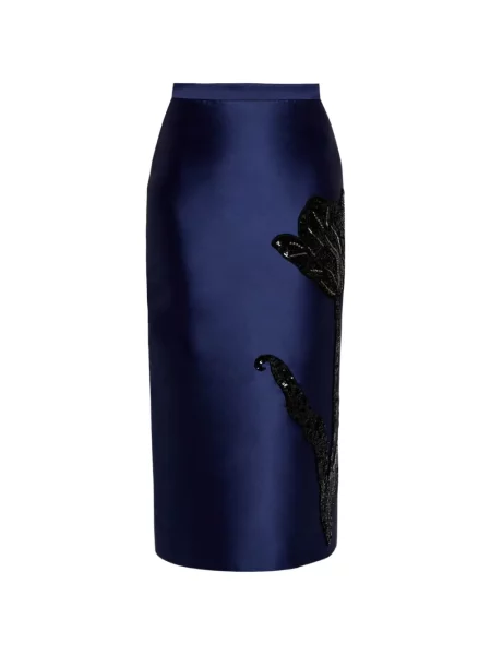 Fustă tip creion Erdem cu model floral albastru