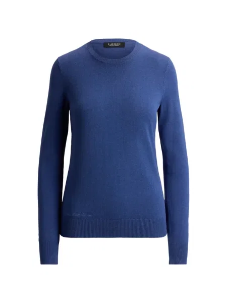 Pulover Lauren Ralph Lauren cu broderie cu decolteu rotund albastru