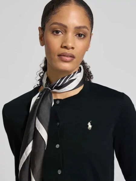 Kardigan rozpinany krój regular fit z mieszanki bawełny Polo Ralph Lauren czarny