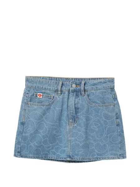 Fustă din denim Apee™ By *a Bathing Ape® cu imagine albastru