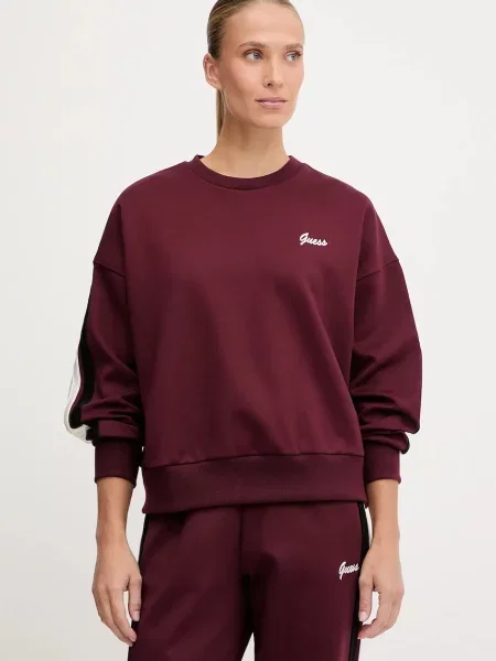 Суитчър Guess с апликация винено червено