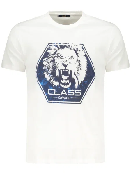 Tricou Cavalli Class scurt alb