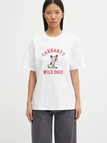Carhartt WIP tricou din W S/S Wild Dog T-Shirt alb