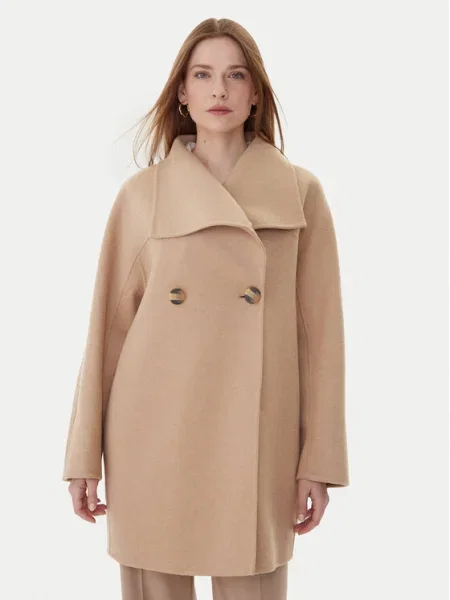 Armani Exchange Gyapjú kabát bézs