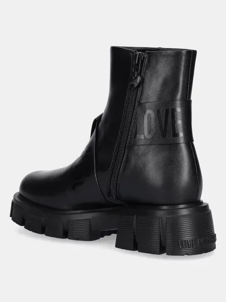 Love Moschino cizme de piele cu platformă negru