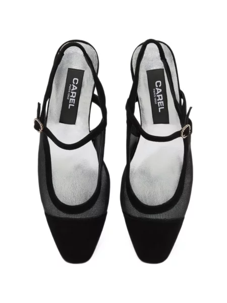 Pantofi cu toc Carel Paris plasă slingback negru