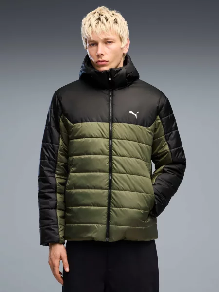 Демисезонная куртка Puma с капюшоном зеленая