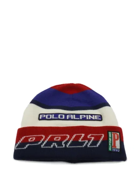 Класическа шапка Polo Ralph Lauren бродирана на райета черно