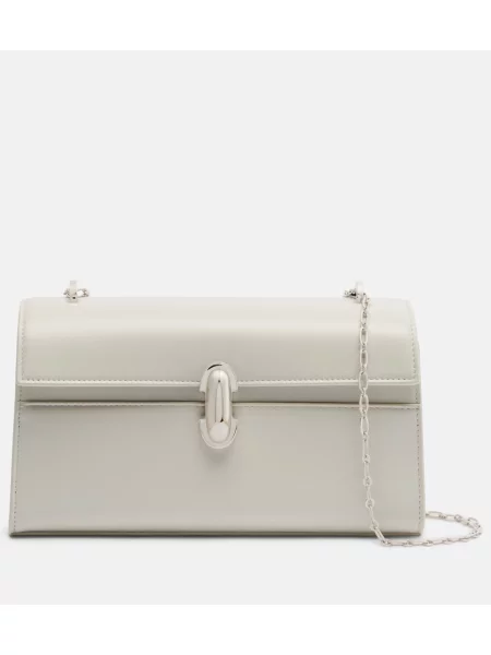 Colier Savette din piele alb