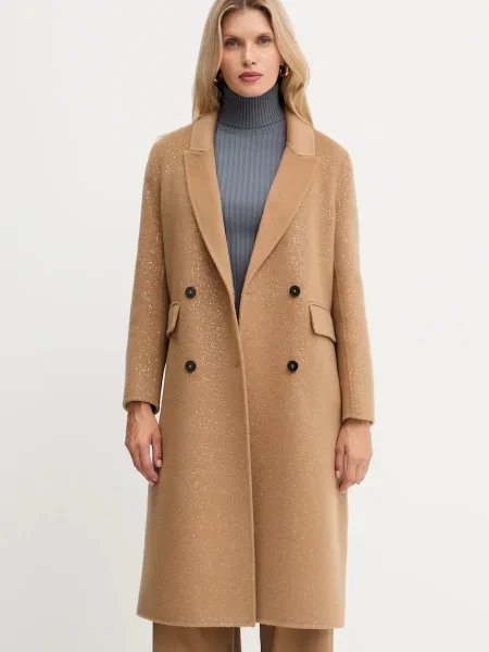 Simona Corsellini palton de lână maro