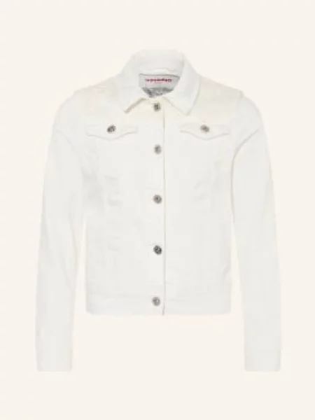 Vingino Džínová Bunda Taylin S Krajkou white denim bílá