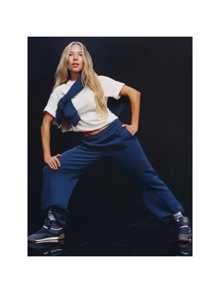 Reebok Spodnji del trenirke Reebok x Ewa Chodakowska Mornarsko Regular Fit modra