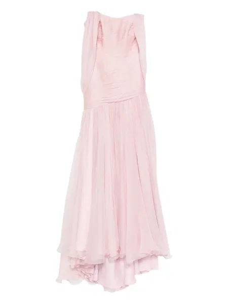 Rochie M.marquise plisată de costum roz