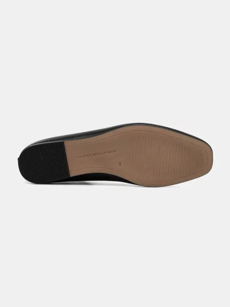 Tommy Hilfiger Кожени балеринки TH-BAR CHAIN BALLET черно
