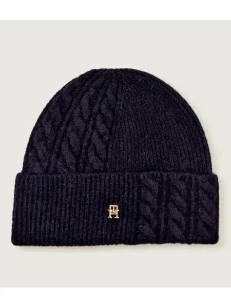 Tommy Hilfiger Elevated Chic Fluffy Beanie Blue Universal albastru