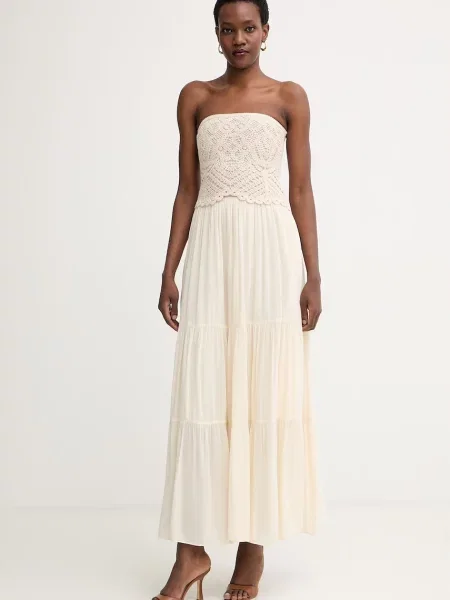 Twinset rochie cu vâscoză bej
