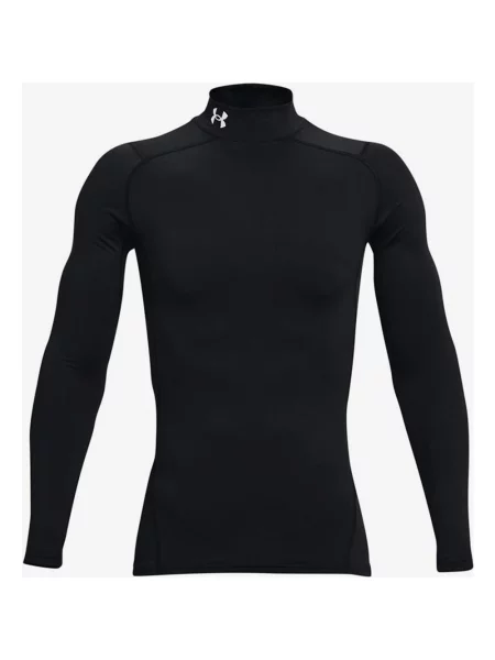 Koszulka z długim rękawem Under Armour ColdGear Compression Mock czarno-biała XS biała