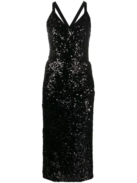 Rochie midi Dolce & Gabbana cu decolteu în V de costum negru