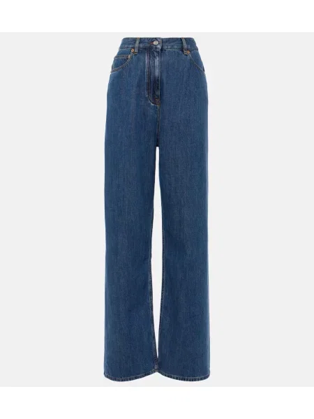 Jeansy Valentino z wysoką talią niebieskie