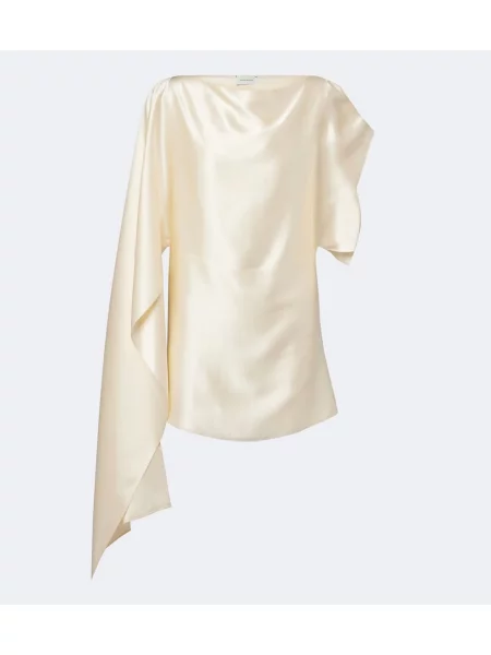 Top Magda Butrym din satin asimetric alb