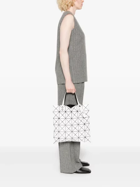 Geantă Bao Bao Issey Miyake cu imprimeu geometric alb