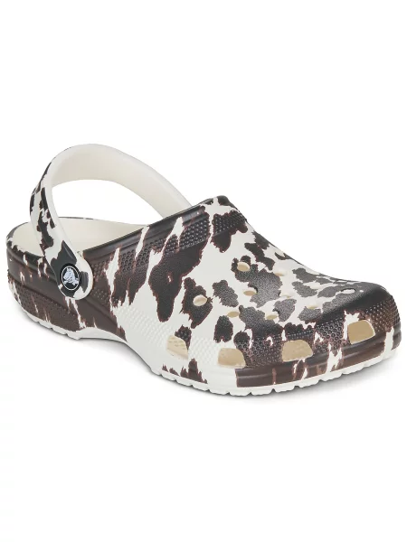 Pantofi Crocs cu imprimeu animal print clasici maro