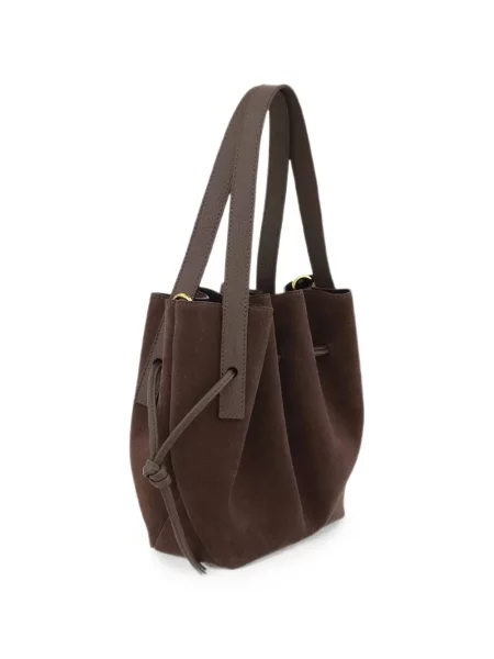 Geantă shopper Yuzefi din piele de căprioară maro