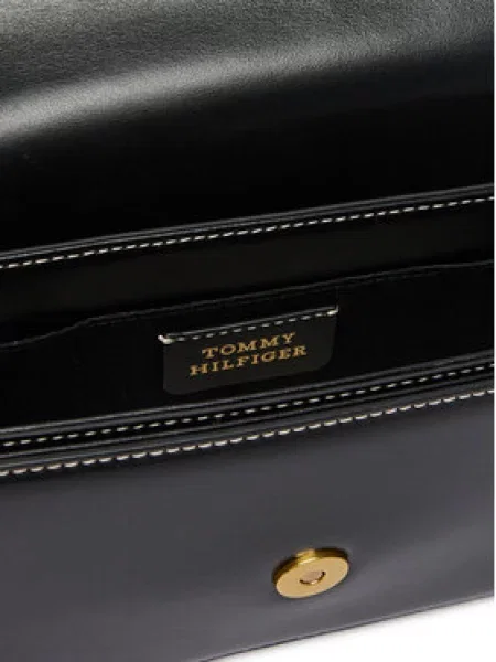 Tommy Hilfiger Ročna torba Th Script Flap Crossover črna