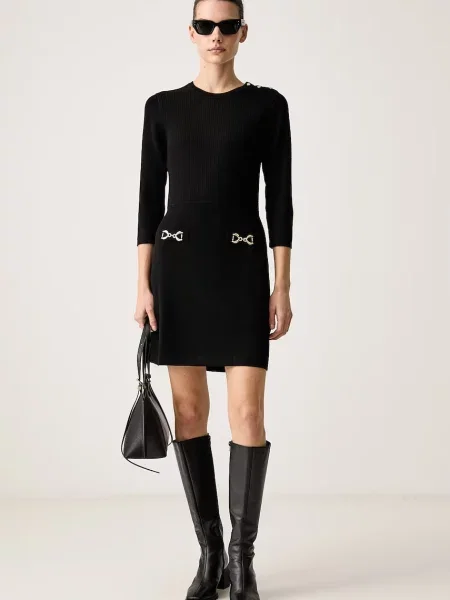 Morgan rochie cu vâscoză negru