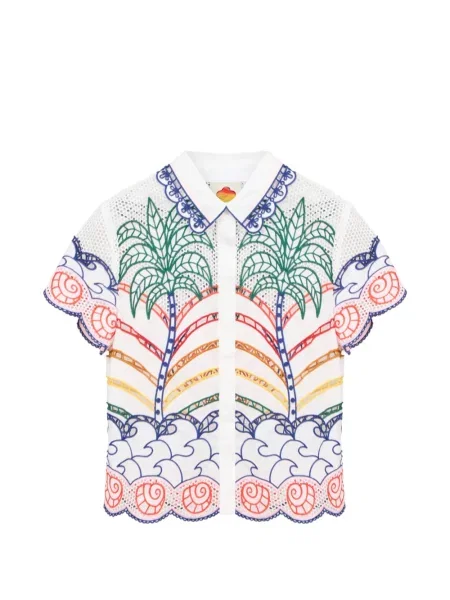 Koszula Farm Rio z nadrukiem w tropikalny nadruk biała