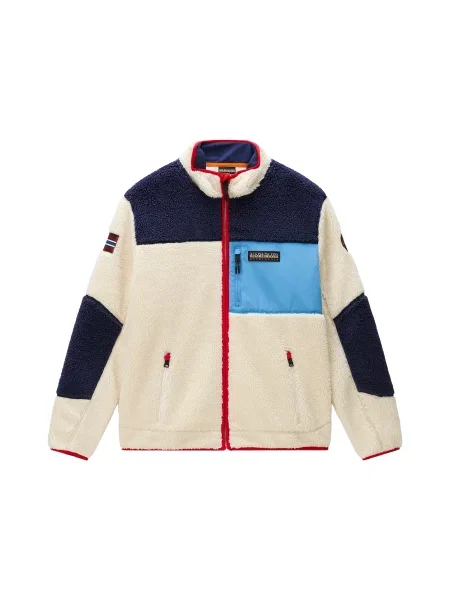 NAPAPIJRI Jachetă fleece Yupik crem / bleumarin / azuriu