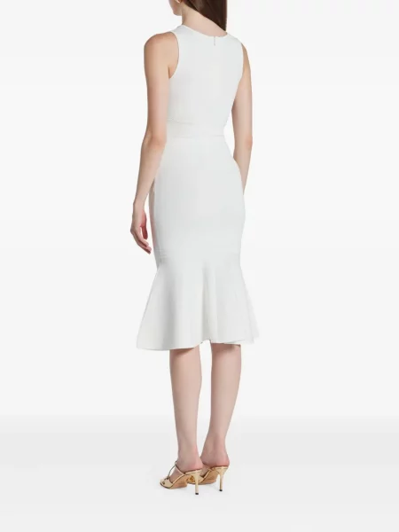 Rochie midi Hervé Léger până la genunchi de costum alb