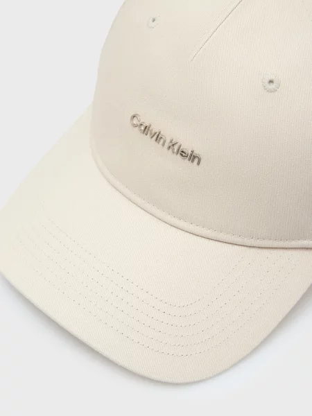Твілова кепка Calvin Klein з автографом біла