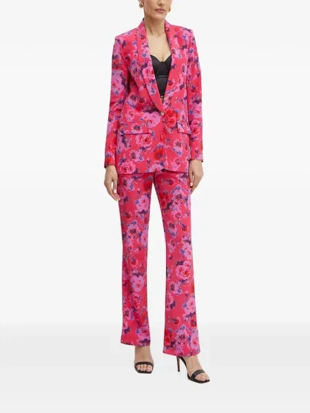 Pantaloni Morgan cu model floral cu imagine roz