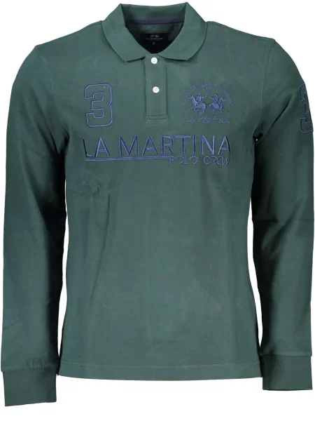 Polo La Martina cu mâneci lungi verde