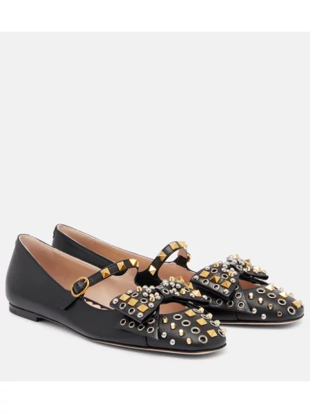 Pantofi cu toc Valentino Garavani din piele cu tepi negru