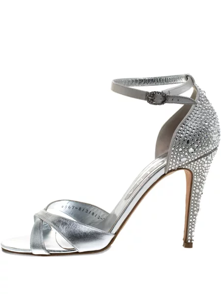 Sandale Gina de cristal argintiu