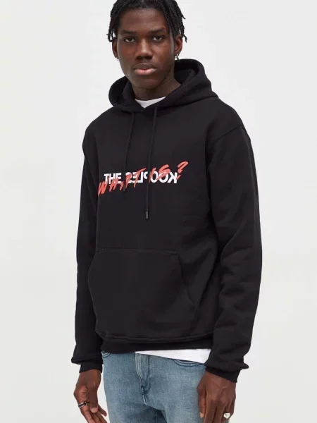 The Kooples hanorac de barbati cu glugă cu imprimeu negru