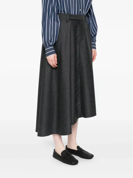 Fusta plisata Brunello Cucinelli plisată gri