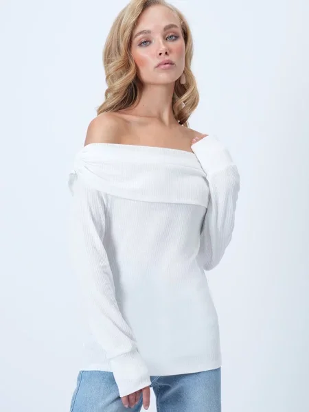 Trend Alaçatı Stili Tricou alb