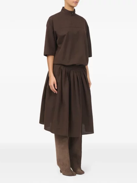 Rochie tip cămașă Mm6 Maison Margiela de lână maro