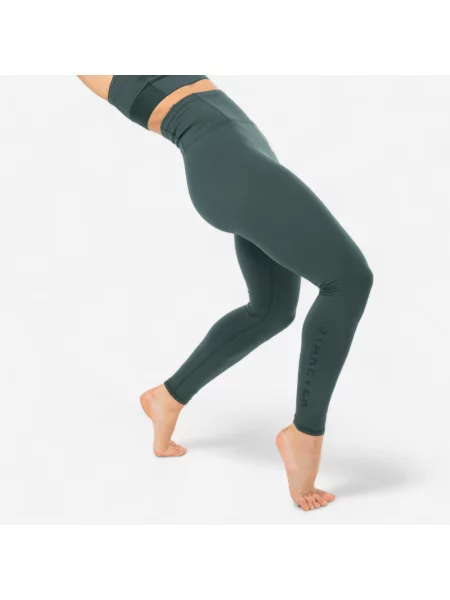 Legginsy do tańca nowoczesnego Starever wysoki stan zielone