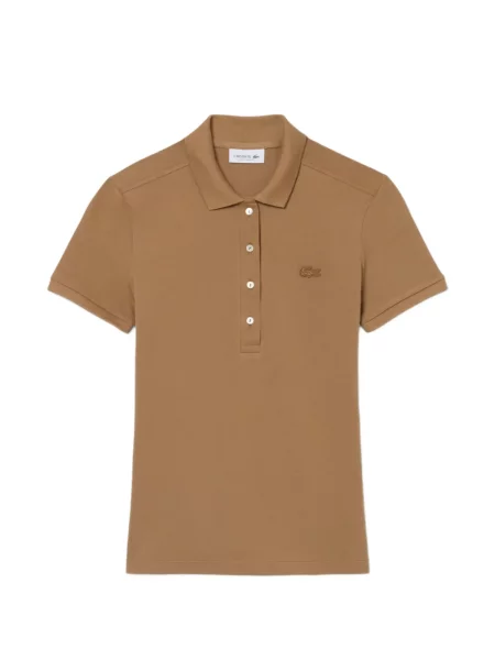 Scurt tricou polo Lacoste cu autograf maro