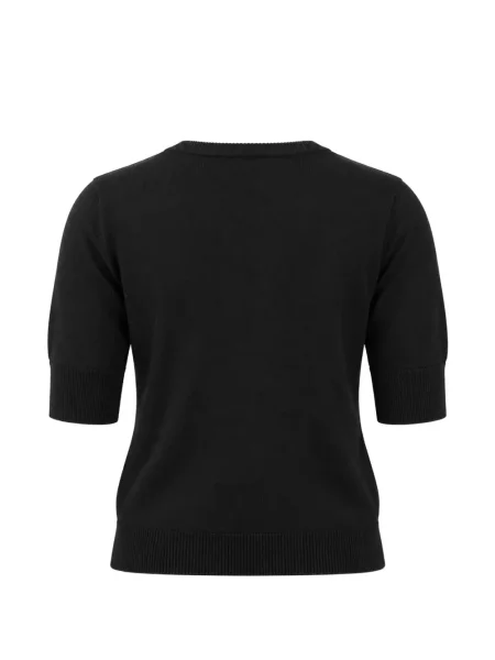 Top Meimeij cu paiete cu model floral negru