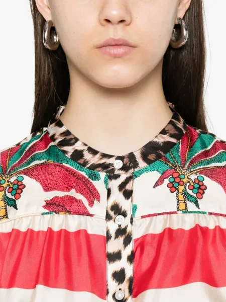 Prugasta košulja La Prestic Ouiston s printom crvena