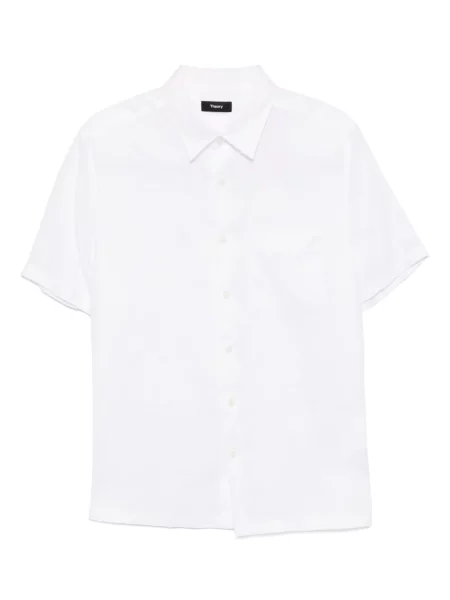 Ленена риза Theory бяло