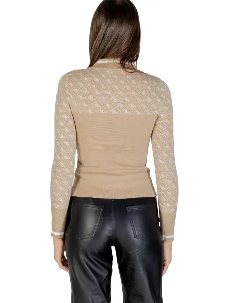 GUESS Pulover gri taupe / alb bej