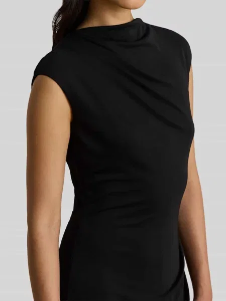 Dopasowana sukienka biznesowa z zabudowanym dekoltem Lauren Ralph Lauren czarna
