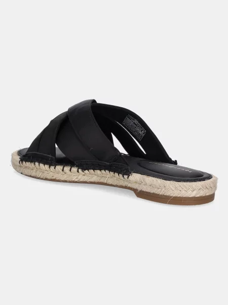 Pantofle Tommy Hilfiger SATIN ESPADRILLE MULE černá